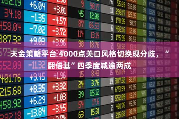 天金策略平台 4000点关口风格切换现分歧，“翻倍基”四季度减逾两成