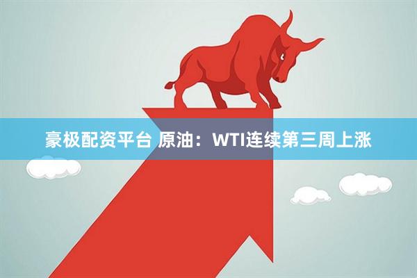 豪极配资平台 原油：WTI连续第三周上涨