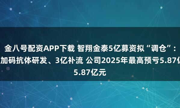金八号配资APP下载 智翔金泰5亿募资拟“调仓”：2亿加码抗体研发、3亿补流 公司2025年最高预亏5.87亿元